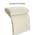 thumbnail image 3 of GERsome Faux Fur Throw Blanket - 79"x71" Soft Warm Fluffy Jacquard Decorative Blanket for Living Room, Couch, Bed, Sofa, White, 3 of 7