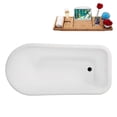 thumbnail image 6 of 59" Streamline B-444-186-BL Soaking Freestanding Tub and Tray With Internal Drain in Matte Black, 6 of 10