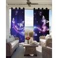 thumbnail image 6 of Purple Butterflies Blackout Curtains for Bedroom Living Room Darkening Curtains 63 Inches Long Modern Abstract Fantasy Gradient Window Curtain 2 Panels Set Window Treatment Grommet Drapes 42"x63", 6 of 9