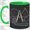Green, variant on Chalkboard Geometry Accent Mug, 11oz Ceramic Coffee Cup for Math Teachers
