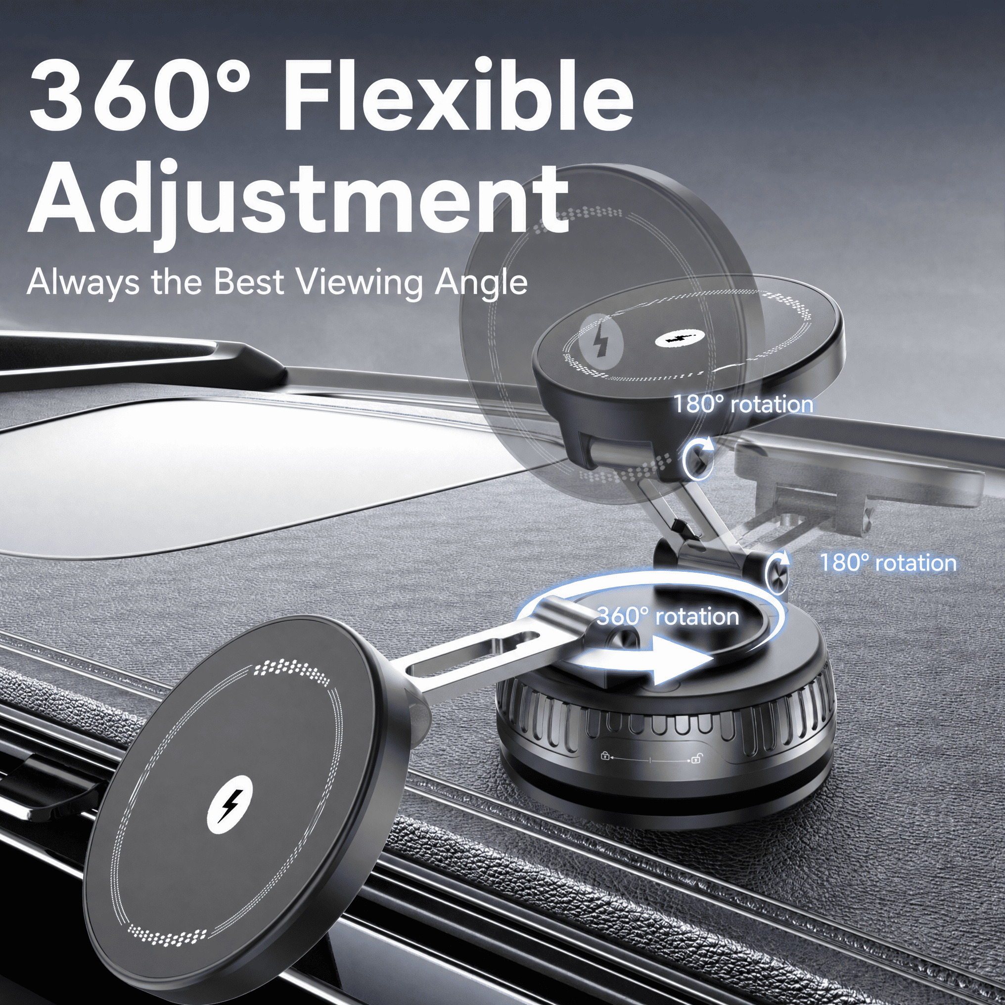 VAMOUT 15W Magnetic Wireless Car Mount Charger photo 4
