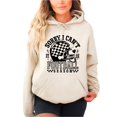 thumbnail image 2 of Sorry I Can't It Is Football Season Hoodie Women Checkered Helmet, Sand Hoodie, M, 2 of 8