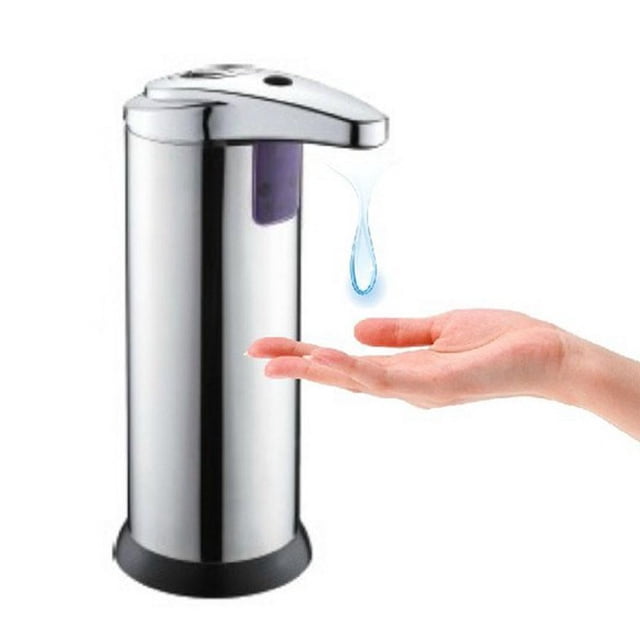 Impermeable y a Prueba de Fugas, Acero Inoxidable, para Baño, Cocina, Oficina y Más Dispensador de Jabón Automático Premium Dispensador de Jabón sin Contacto con Pilas Baño, 3 Niveles de Aju