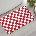 thumbnail image 2 of Red and White Checkered Pattern Bathroom Rugs Mat,Non Slip Microfiber Bathroom Rug,Rubber Backing,Soft Bathroom Mats for Bathroom Floor,Tub and Shower,17x30in(43x75cm), 2 of 4