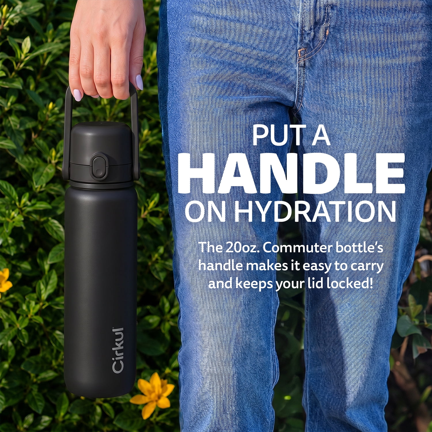 Cirkul® 20oz Commuter Bottle, Onyx (Black) with Flavor Cartridge Included (LifeSip Fruit Punch)