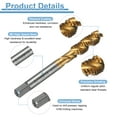 thumbnail image 3 of Uxcell Spiral Flute Thread Taps 5/16-18 BSW H2 Machine Threading Tap Bit, Titanium Coated Screw Tapping Repair Tool, M2 High-Speed Steel (HSS6542), 3 of 6