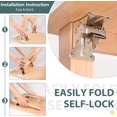 thumbnail image 3 of 4 Pack Folding Brackets, Self-Lock Hinge with Screws for Folding Table Legs, Lock Extension Support Bracket Bed Legs, Sliver, 3 of 7