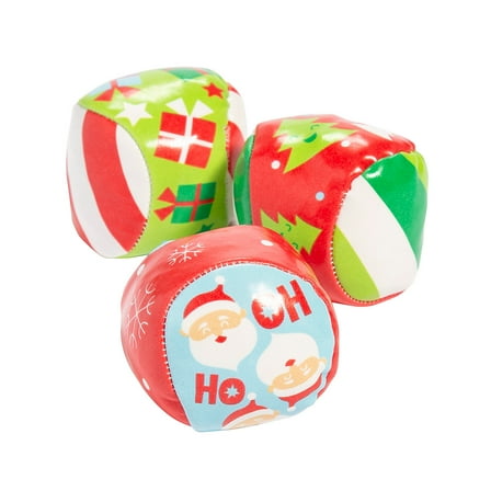 Fun Express Mini Christmas Pattern Kickballs - 12 Pieces