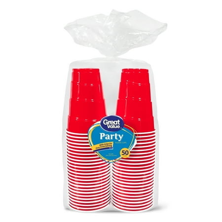 Great Value 18 oz Party Plastic Cups, 50 count