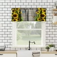 thumbnail image 4 of Sunflower Kitchen Curtain Valance for Windows,Farmhouse Yellow Window Drape Treatment,Vintage Wood Grain Short Topper Small Tier Curtains 1 Panel Valance, 54 * 18inch, 4 of 5