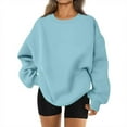 thumbnail image 2 of Oversized Sweatshirts For Women Crewneck Pullover Comfy Hoodies Fall Outfits Fashion 2025 Winter Clothes Light Blue S, 2 of 5