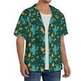 thumbnail image 3 of Salouo Pineapple And Cactus Pattern Cuban Collar Shirts for Men Button-Down Shirt Men's Short Sleeve Shirts Hawaiian Shirts Casual Shirts -Large, 3 of 6