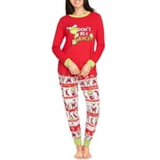 Matching Family Christmas Pajamas Womens and Womens Plus 2-Piece Dr. Seuss The Grinch Set