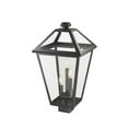 thumbnail image 4 of Z-Lite Talbot 3 Light 23" Clear Glass Steel Outdoor Lamp Post Fixture in Black, 4 of 5