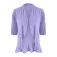 thumbnail image 3 of Women Cardigan Three Quarter Sleeve Solid Color Soft Elastic Casual All Occasions Wear, 3 of 4