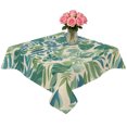 thumbnail image 2 of Green Palm Leaf Table Cloth Waterproof Tablecloths, Tropical Plants Retro Pastoral Summer Tablecloth Dining Table Cover for Kitchen Party Tabletop Outdoor, Square Tablecloth 60x60 Inch, 2 of 9