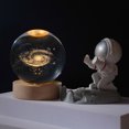 thumbnail image 3 of Bola de cristal de astronauta de galaxia planetaria luminosa con luz de noche de empuje manual de astronauta Fuente de alimentación USB para mantener el calor / luz de noche rgb regalo para Wmkox8yii  gf7609, 3 of 7