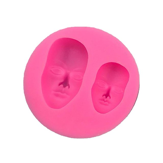 TQEHS Molde de silicona para pastel con forma de cabeza de muñeca 3D y rostro humano, hecho a mano, moldes de yeso Y6Y4