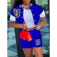 thumbnail image 1 of Lovelywholesale Letter Print Striped Shorts Set, 1 of 4