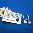 thumbnail image 2 of Anniversary Engraved Wallet Insert Card Keychain Set Valentines Day Gift for Couple Husband Wife I Love You Jewelry Engagement Metal Wallet Card Gift Christmas Birthday Gift for Women Men Her Him, 2 of 4
