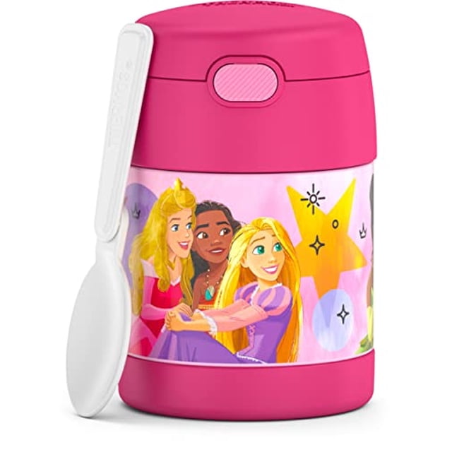 Tarro de Comida para Niños de Acero Inoxidable THERMOS FUNTAINER de 10 onzas con Cuchara, Princesa