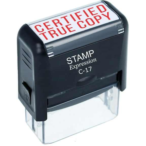 StampExpression - Certified True Copy Office Self Inking Rubber Stamp - Red Ink (A-5101)