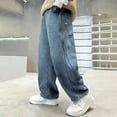 thumbnail image 4 of lnmuld Jeans for Boys Loose Fit Denim Trousers Casual Streetwear Wide Leg Jeans for Kids Comfortable Daily Wear Size:6-7 Years, 4 of 9