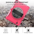 thumbnail image 4 of Dteck Screen Protector Case for iPad 5th Gen (2017)/6th Gen (2018)/iPad Air 1st/Air 2/iPad Pro 9.7" Shockproof Three-Layer Heavy Duty Protector Rubber Hard Stand Hand Strap Cover 9.7-inch,Rose, 4 of 7