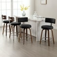 thumbnail image 4 of ANMINY Bar Stools 360° Swivel with Back and Round Seat PU Leather Barstools 26" Bar Height Upholstered Bar Chairs Island Stools for Kitchen Counter, 4 of 10