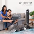 thumbnail image 2 of Lasko 2511 36” Oscillating 3-Speed Remote Control Tower Fan for Home, 36 Inch, Black, 2 of 8