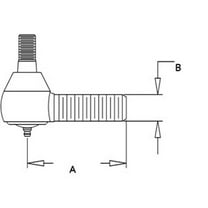 RAParts WN-359775A1 Tie Rod, Outer, RH Fits Case 1090 1170 1270 1370 1570
