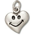 thumbnail image 1 of Sterling Silver 24" 1mm Box Chain Happy Smiley Face On Heart Pendant Necklace, 1 of 2