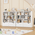 thumbnail image 5 of Hiphuta Kids Bookcase Toy Storage Organizer, Wood Toy Cabinet of 7 Cubes & 4 Drawers, Bookshelf for Kids Room, White, 5 of 8