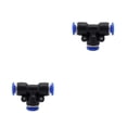 thumbnail image 1 of Riwesomey Conectores de tubería de aire reutilizables de 10 piezas para una conexión confiable Tubo de manguera rápido neumático de Buen T-tee PE 6【 Ordinario 6 mm 2piezas, 1 of 6