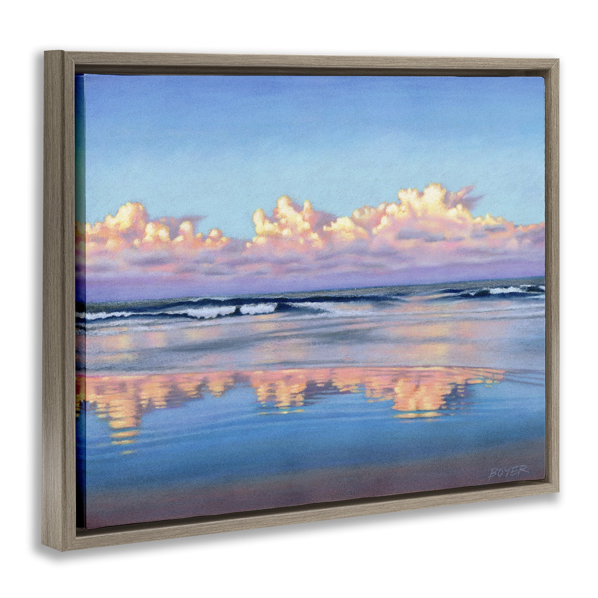 Stupell Industries Cloud Illusions Reflection Brown Framed Floater Canvas Wall Art, design by Susy Boyer