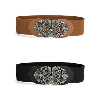 9819 Women\'s 2pcs Bowknot Elastic Belts, 2.4\