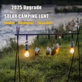 thumbnail image 2 of Solar Rechargeable Hooked Camping Light, 2025 New Vintage Outdoor Tent Ambient Light, Two Charging Modes,3 Gear, IPX4 Waterproof, Portable, with Clip Hook, for Camping, Emergencies (2 Conical), 2 of 8
