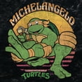 thumbnail image 2 of Junior's Teenage Mutant Ninja Turtles Distressed Michelangelo Sunset Graphic Crop T-Shirt Black 2X Large, 2 of 4