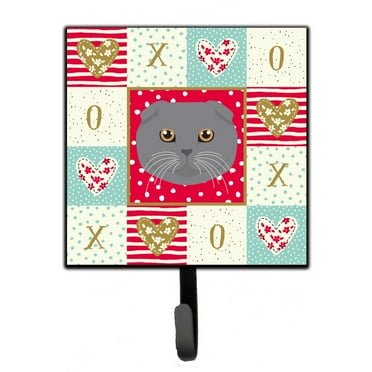 Carolines Treasures CK5158SH4 Scottish Fold Cat Love Leash or Key Holder Red Single Hook multicolor