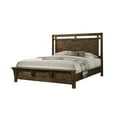 thumbnail image 2 of 6pc Brown Rustic Finish King Size Bed Set Footboard Bench Solid Wood Adults Bedroom Esofastore, 2 of 9