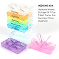 thumbnail image 3 of Medicine Weekly Storage Pill 7 Day Tablet Sorter Box Container Case Organizer, 3 of 8