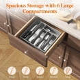 thumbnail image 2 of Thin Drawer Organizer Box, Multi-Slot Partitioned Cutlery Tray Divider, Large Capacity Kitchen Utensil Storage Box with Spoon Fork Knife Holder, Plastic Silverware Drawer Storage Tray, 2 of 6