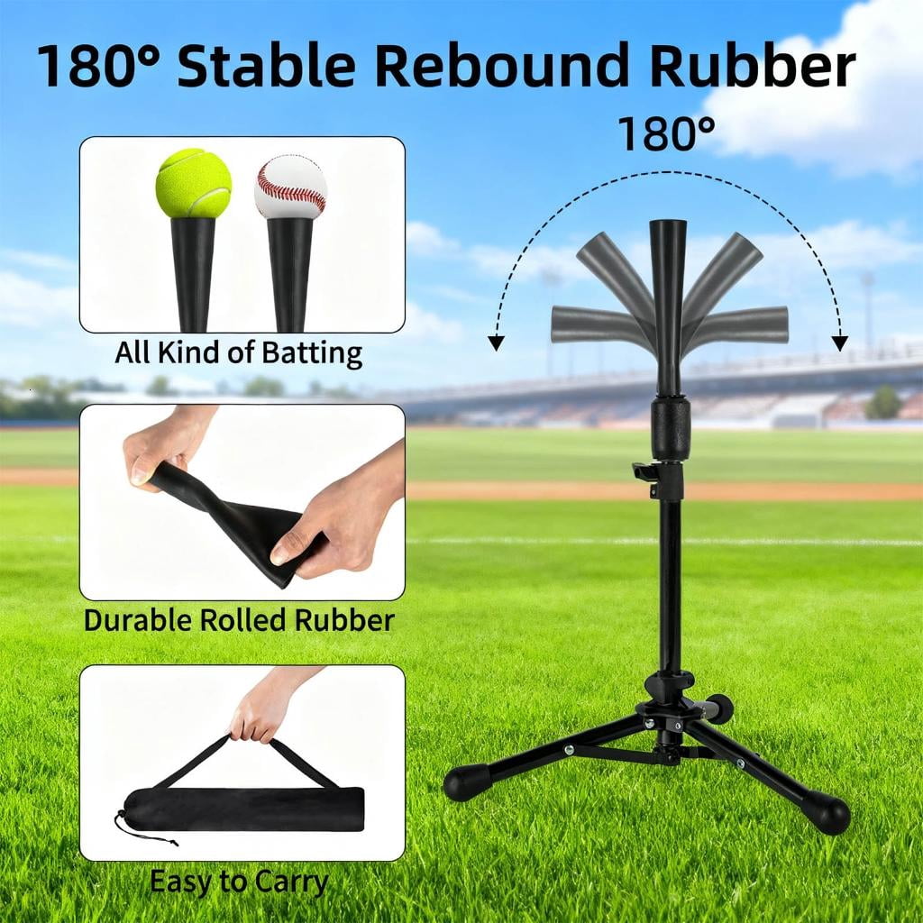 Osdhezcn Durability Baseball Training Tees With 3 Reinforced Ground Stakes Tripods Base And Quick Setups For Youth Player
