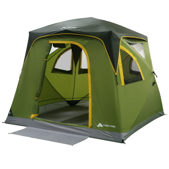 Ozark Trail 4-Person Instant Tent Pop-up Hub Tent, Green, Dimensions: 8'x8'x80", 23.23 lbs.