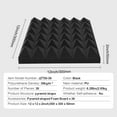thumbnail image 3 of KFFKFF Sound Absorbing Foam Squares, Set of 36, Measuring 12 x 12 x 2 inches, Pyramid Shaped, Soundproofing Wall Panels, Acoustic Dampening Panels for Studio Walls and Ceilings, Black, 3 of 8