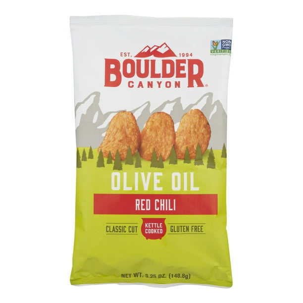 Boulder Canyon Kettle Cooked Potato Chips, Olive Oil Red Chili 5.25 oz