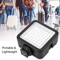 thumbnail image 3 of Mini Panel de Luz de Vídeo LED, Luz de Relleno Regulable Para Cámarae Con 49 piezas LED de temperatura de color de 6000 K, Batería AA, Ultraligerio, 3 Soportes de Zapata Fría, 3 of 7