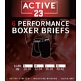thumbnail image 6 of Active 23 6-Pack Dri Fit Performance Boxer Briefs for Men, Cooling Moisture Wicking Anti Chafe Athletic Support Underwear, S, 6 of 8
