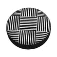 thumbnail image 2 of ZNDUO Black Minimalist Lines Doodle Pattern Spare Tire Cover, Universal Spare Tire Wheel Covers 15 inch, 2 of 8