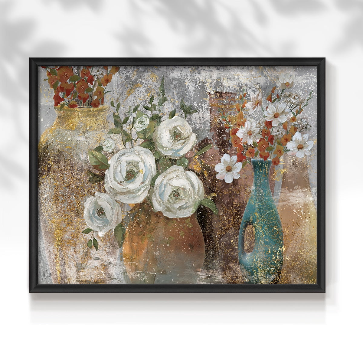 Vessels and Blooms Spice by Nan - Restickable Framed Giclée Print